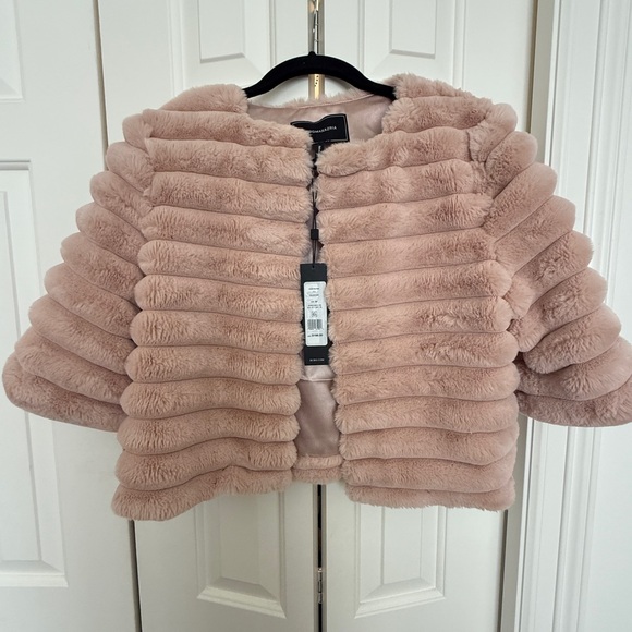 BCBG Elegant Pink Faux Fur Jacket - Picture 3 of 8